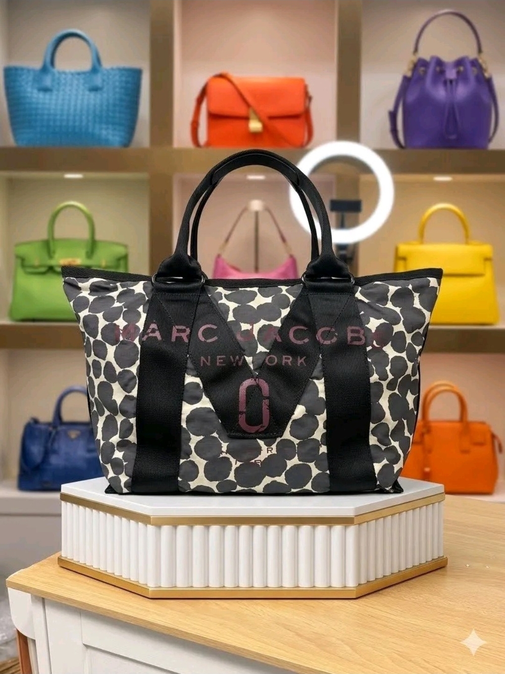 Marc Jacobs Black & White Logo Tote Bag